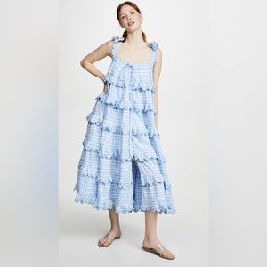 Innika Choo Scallop Frill Dress in Blue Dusk